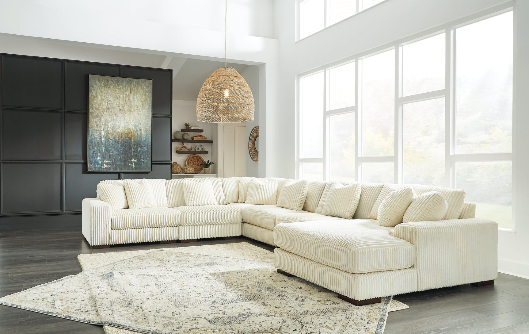 Lindyn Ivory 6-Piece Sectional With Chaise