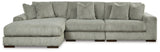 Lindyn Fog Velvet 3-Piece Sectional With Chaise