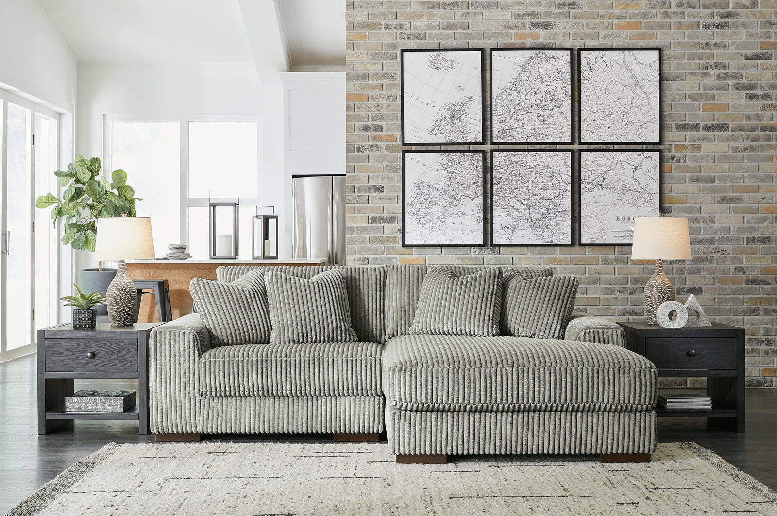 Lindyn Fog 2-Piece Sectional With Chaise 21105S4 - Ella Furniture