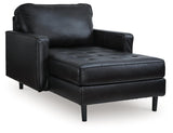 Bryceview Onyx Leather Chaise