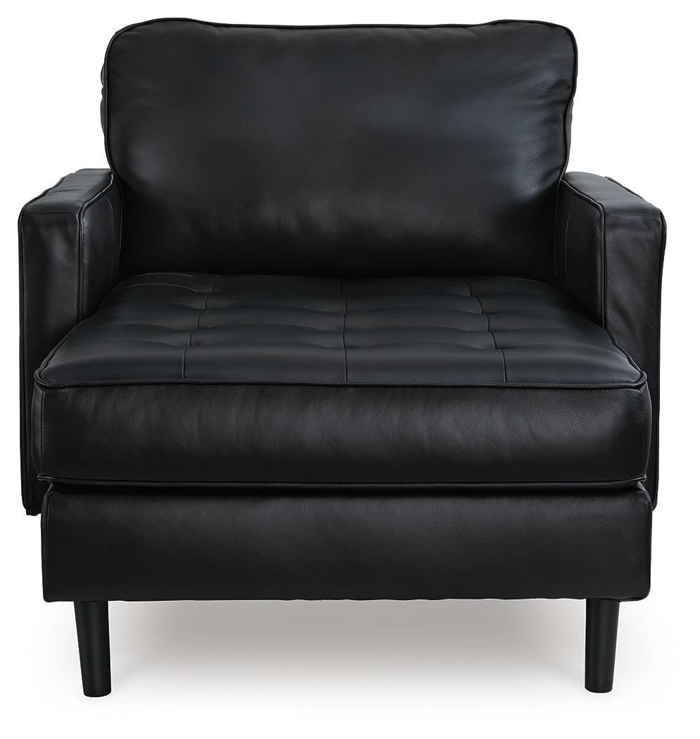 Bryceview Onyx Leather Chaise