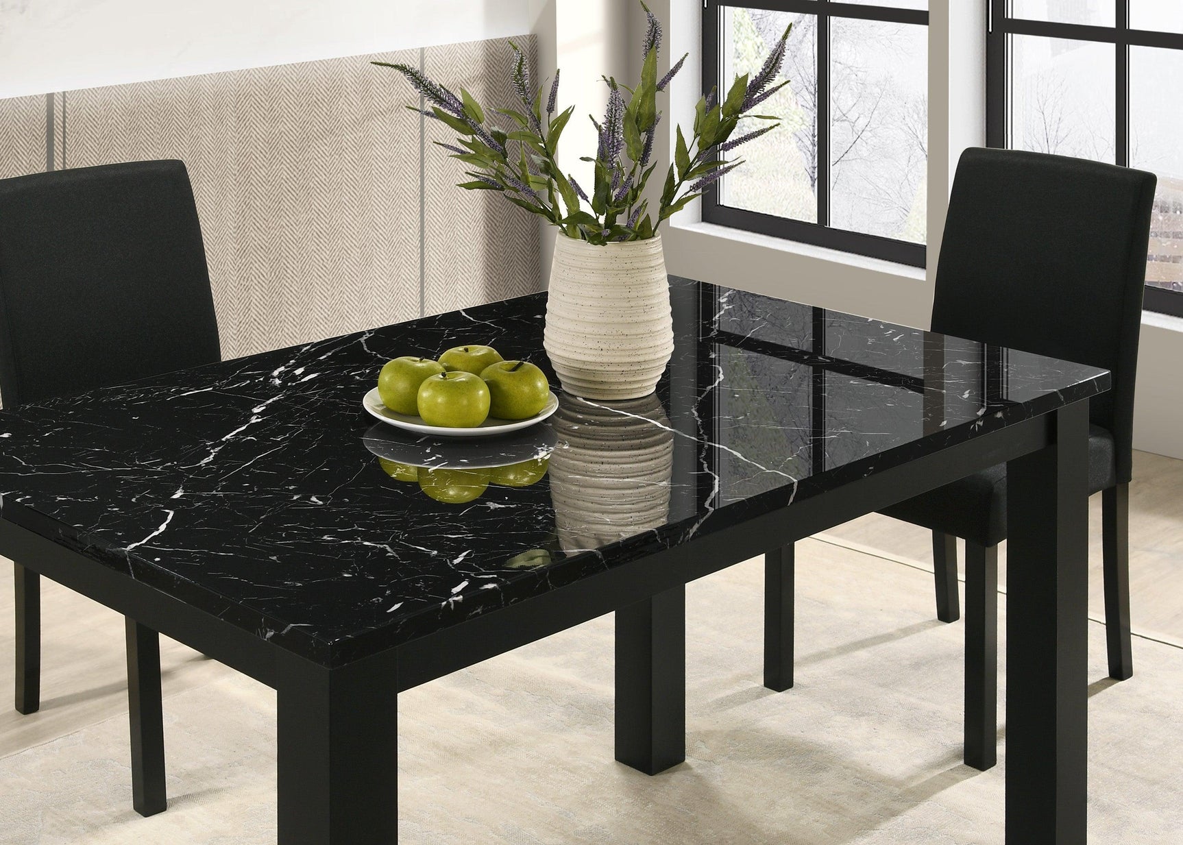 Resia Black Rectangular Dining Room Set