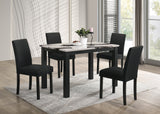 Resia Brown Marble Dining Set With Table And 4 Side Chairs from Ella Furniture