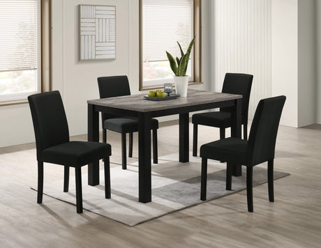 Resia Concrete Dining Set With Table And 4 Side Chairs from Ella Furniture