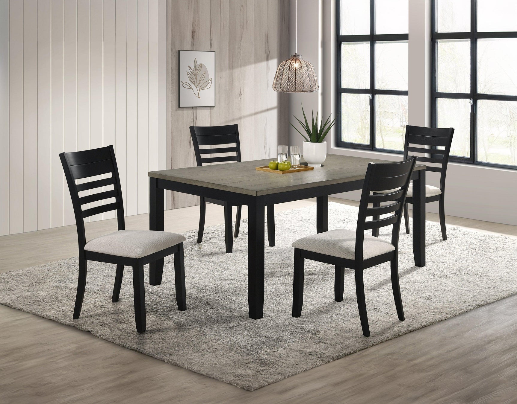 Folio Gray Black Rectangular Dining Room Set
