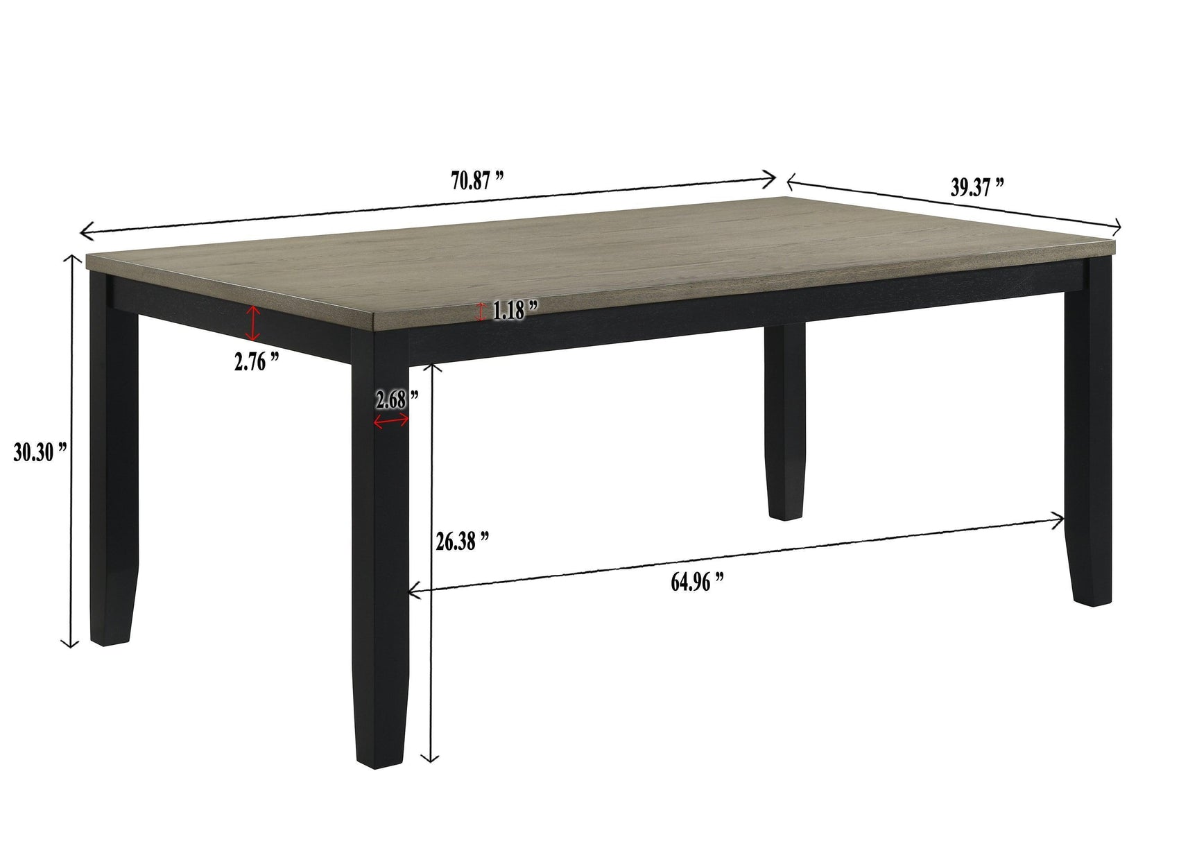 Folio Gray Black Rectangular Dining Room Set
