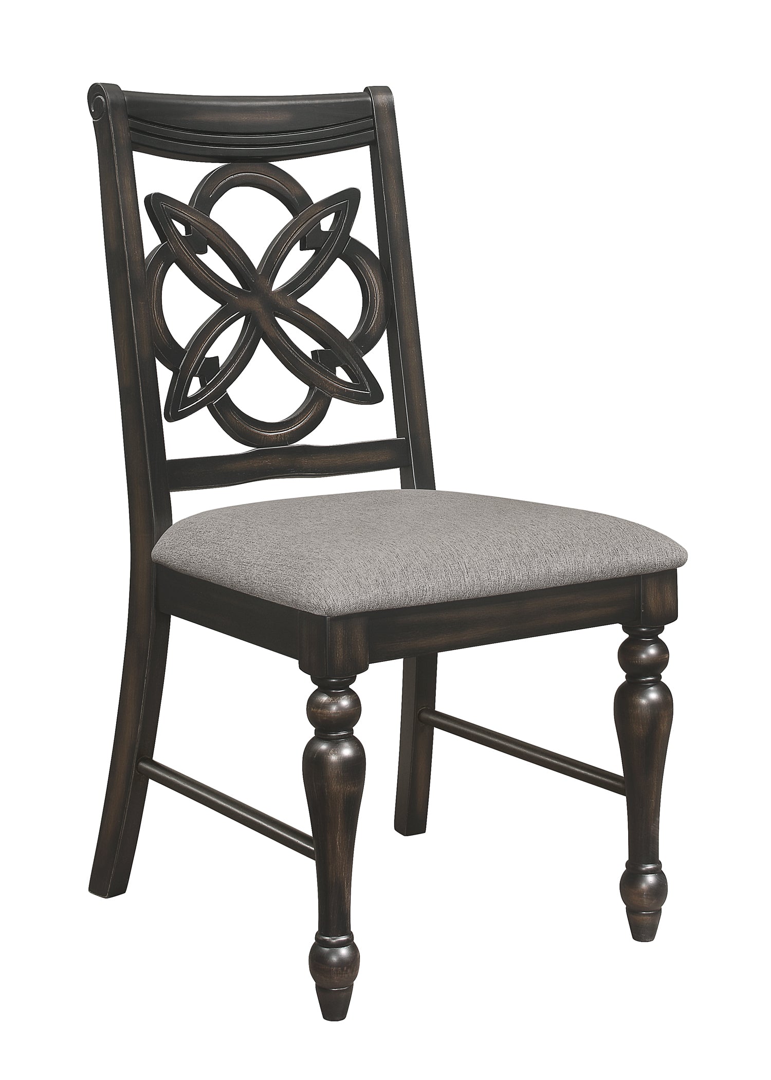 Hilara Brown Gray Fabric Upholstered Dining Room Set
