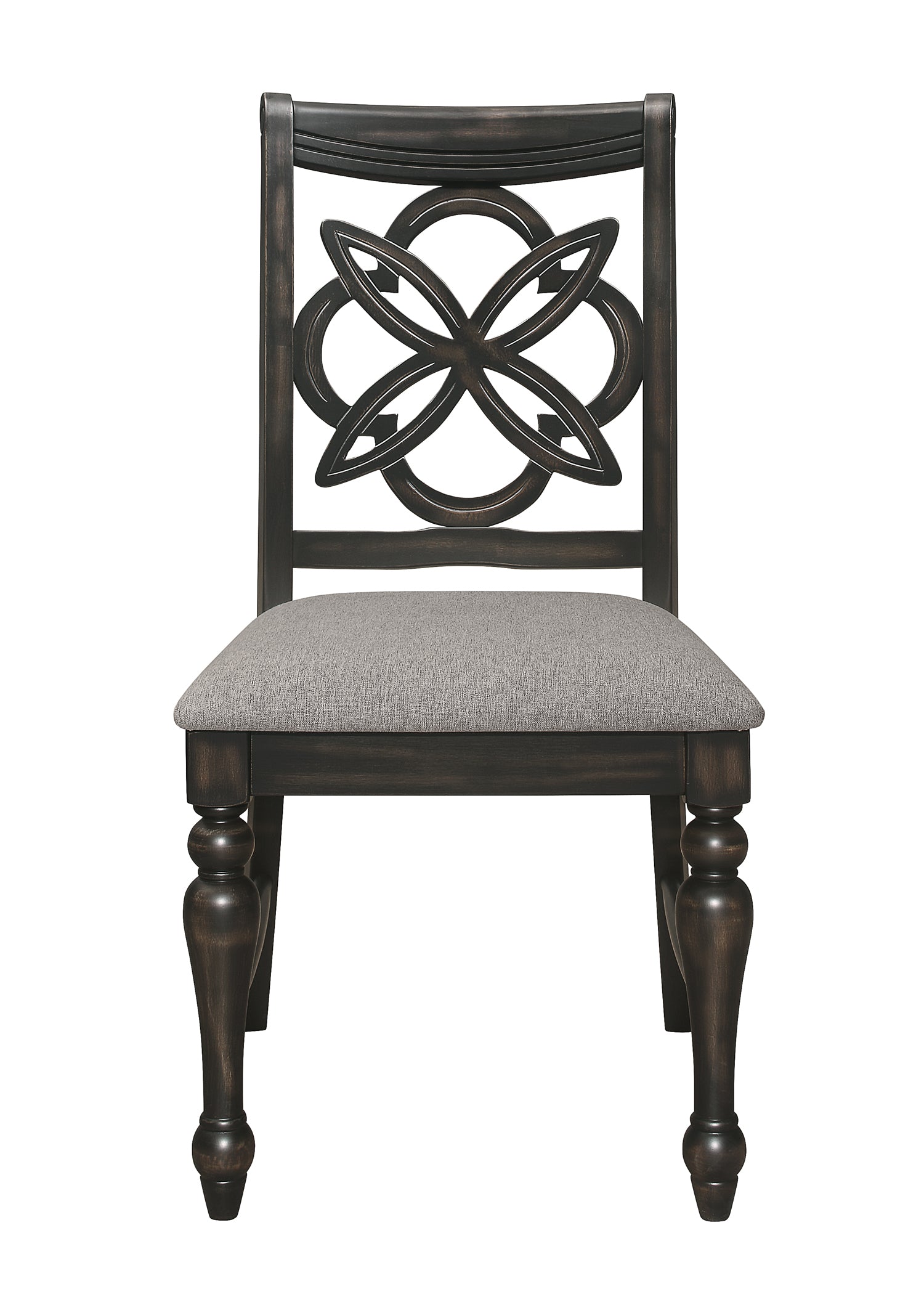 Hilara Brown Gray Fabric Upholstered Dining Room Set