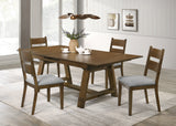 Everly Brown Gray Rectangular Extendable Dining Room Set