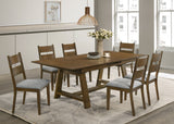 Everly Brown Gray Rectangular Extendable Dining Room Set