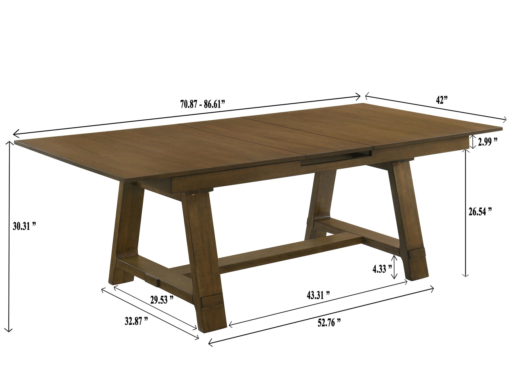 Everly Brown Gray Rectangular Extendable Dining Room Set