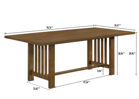 Glendale Brown Rectangular Dining Room Set view 7