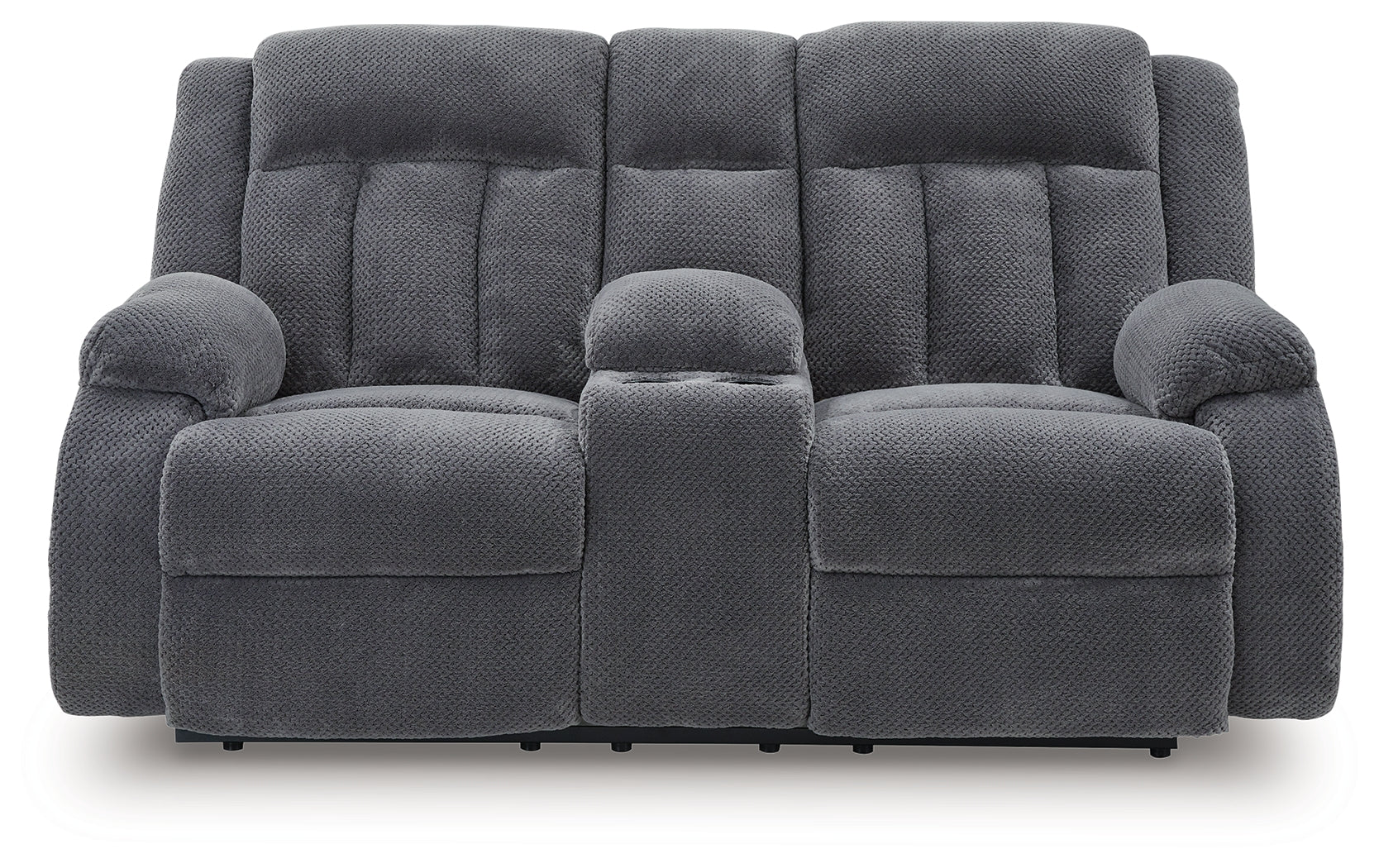 Observation Steel Velvet Power Reclining Loveseat with Console