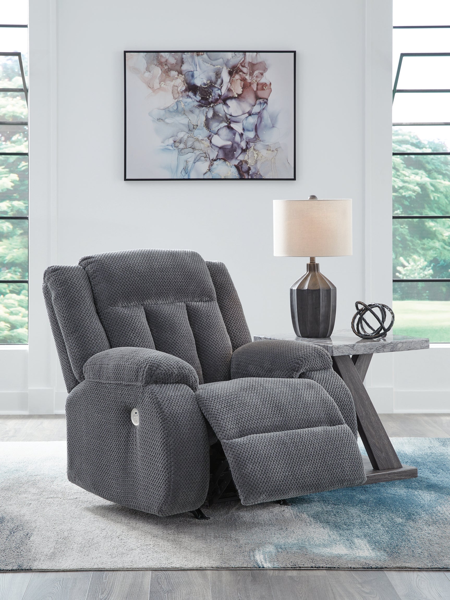 Observation Steel Velvet Power Recliner