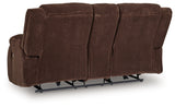 Observation Chocolate Velvet Power Reclining Loveseat with Console