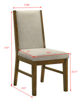 Hollister Brown Gray Upholstered Extendable Dining Room Set