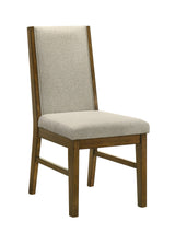Hollister Brown Gray Upholstered Extendable Dining Room Set