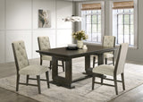 Herbert Gray Upholstered Tufted Rectangular Dining Room Set