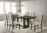 Herbert Gray Upholstered Tufted Rectangular Dining Room Set
