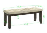 Herbert Gray Upholstered Tufted Rectangular Dining Room Set