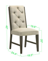 Herbert Gray Upholstered Tufted Rectangular Dining Room Set