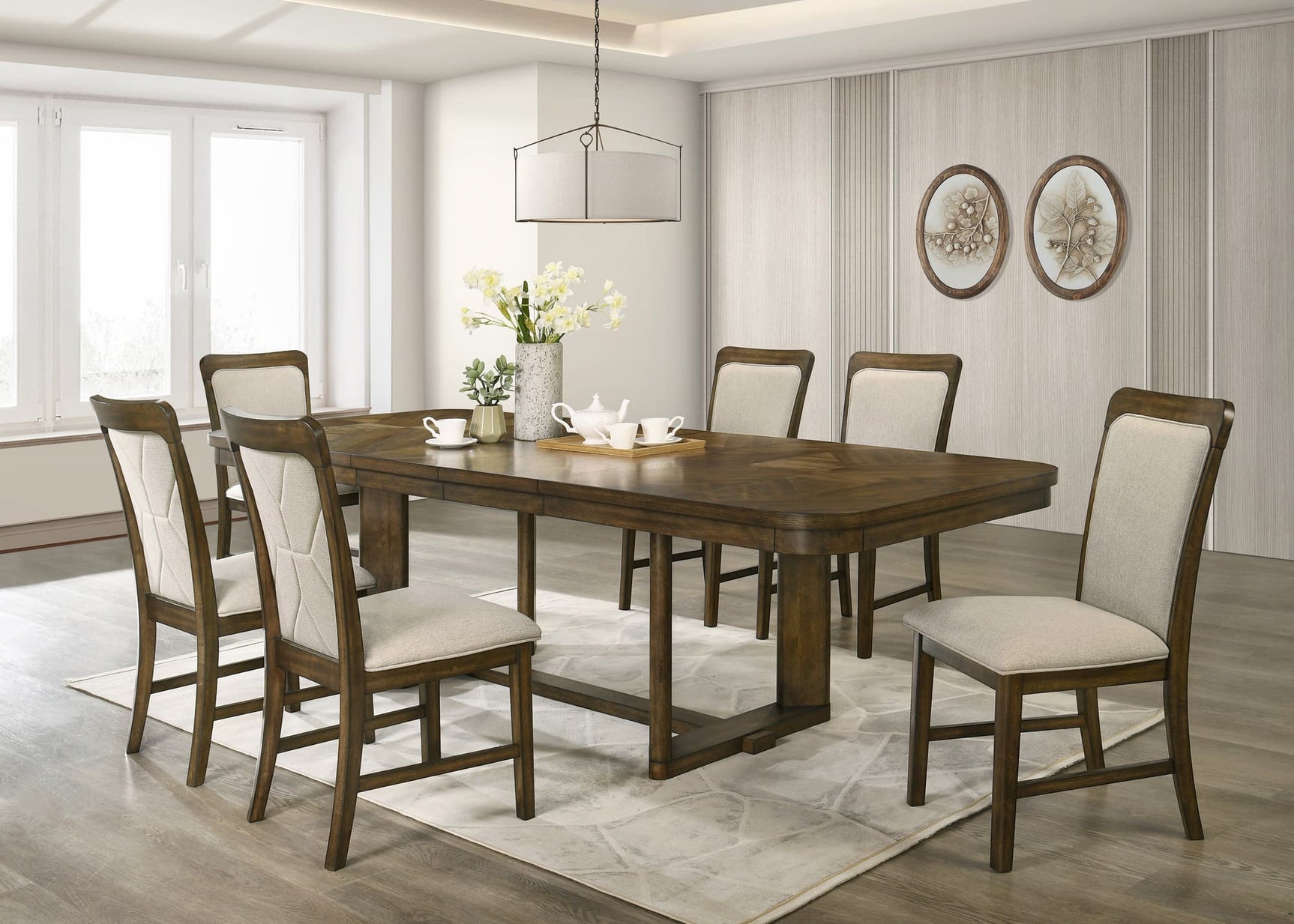 Broadmoor Light Gray Rectangular Dining Room Set