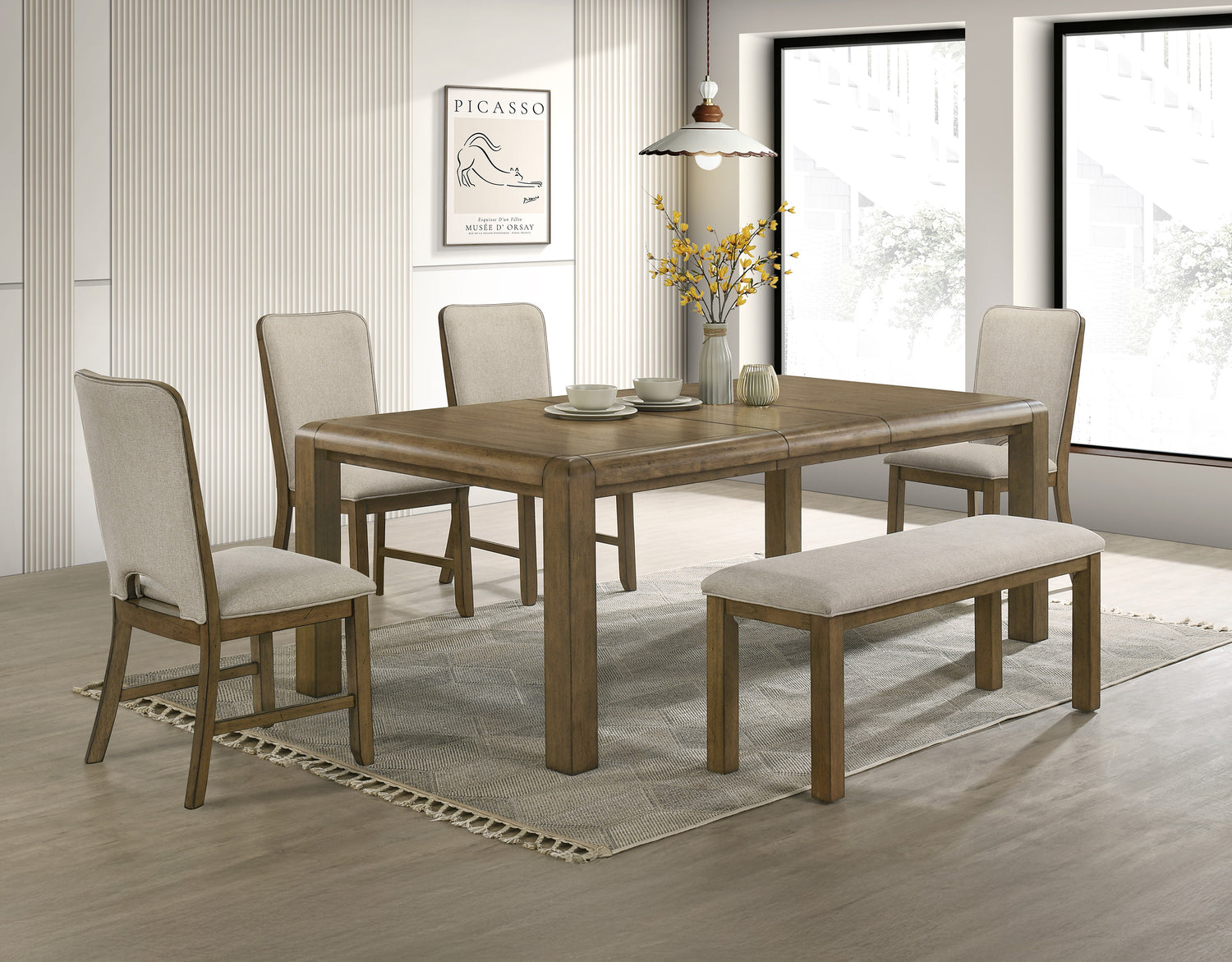 Cockrell Light Brown Rectangular Dining Room Set