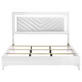 Cassia Eastern King LED Panel Bed White High Gloss