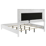 Cassia Eastern King LED Panel Bed White High Gloss