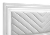Cassia Eastern King LED Panel Bed White High Gloss