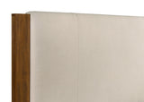 Adderley Eastern King Wood Panel Bed Cream and Warm Brown