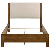 Adderley Queen Wood Panel Bed Cream and Warm Brown