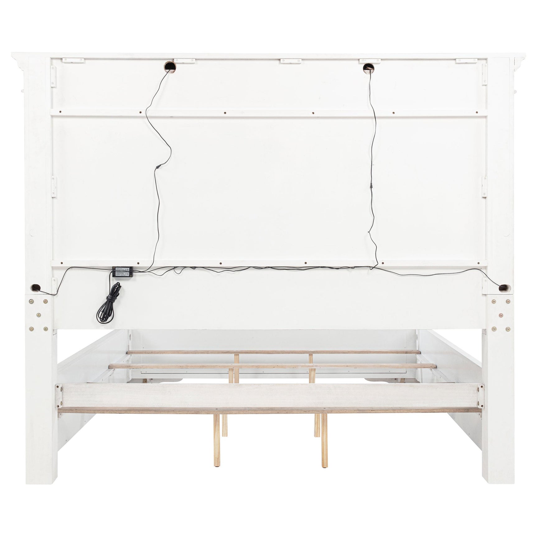 McKinney Eastern King LED Light Panel Bed Vintage White