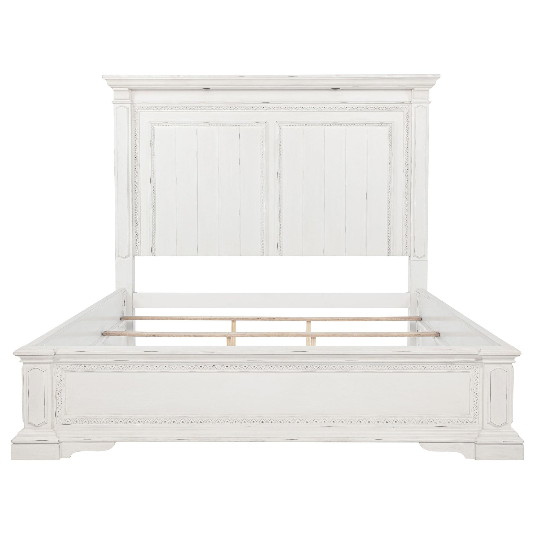 McKinney Queen LED Light Panel Bed Vintage White