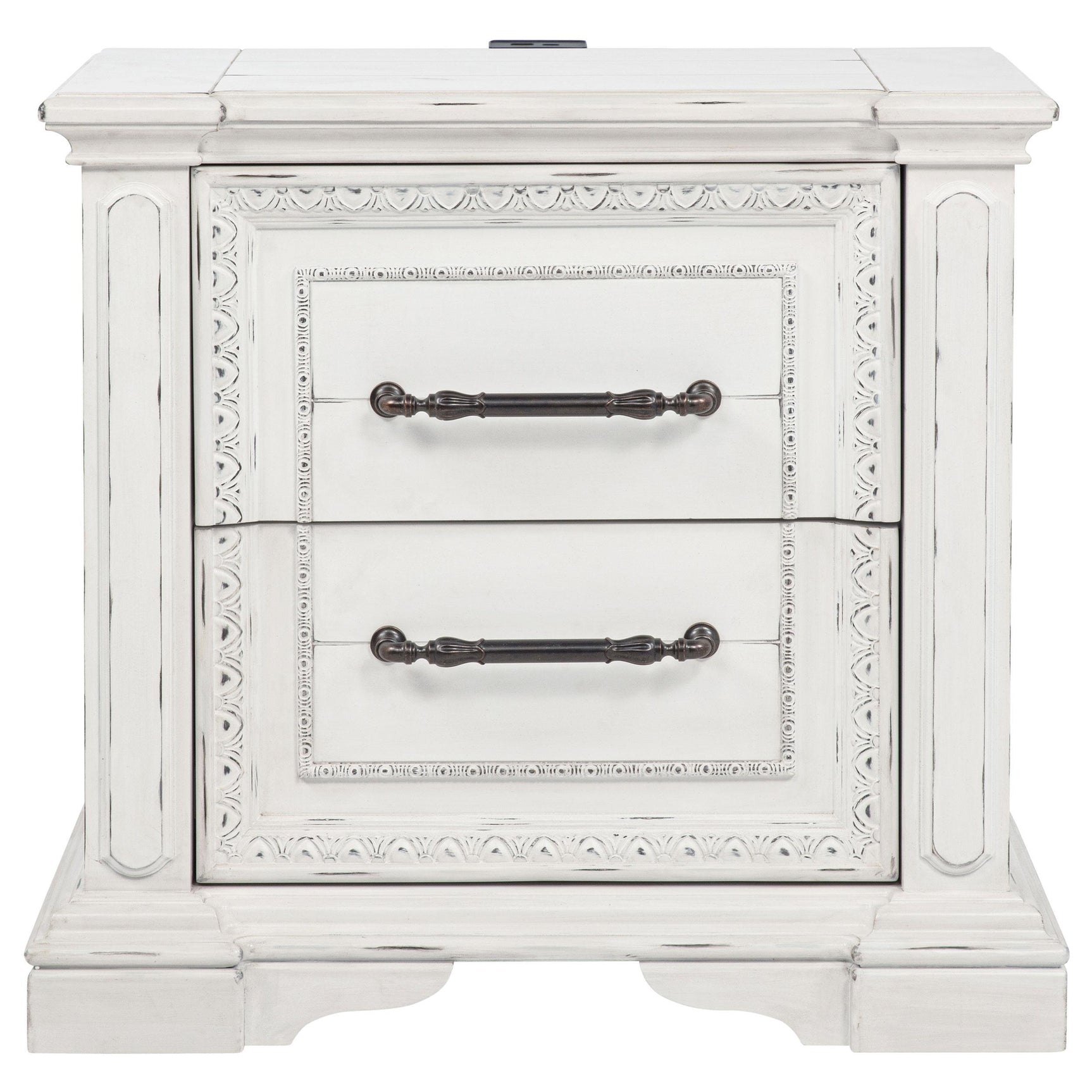 McKinney 2-drawer Nightstand with Dual USB Vintage White