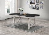 Maribelle Chalk Gray Extendable Dining Room Set