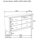 Watson 6-drawer Bedroom Dresser Cabinet Light Taupe