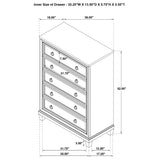 Pembroke 5-drawer Chest of Drawers Washed Oak