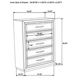 Atlas 5-drawer Bedroom Chest of Drawers Dark Oak