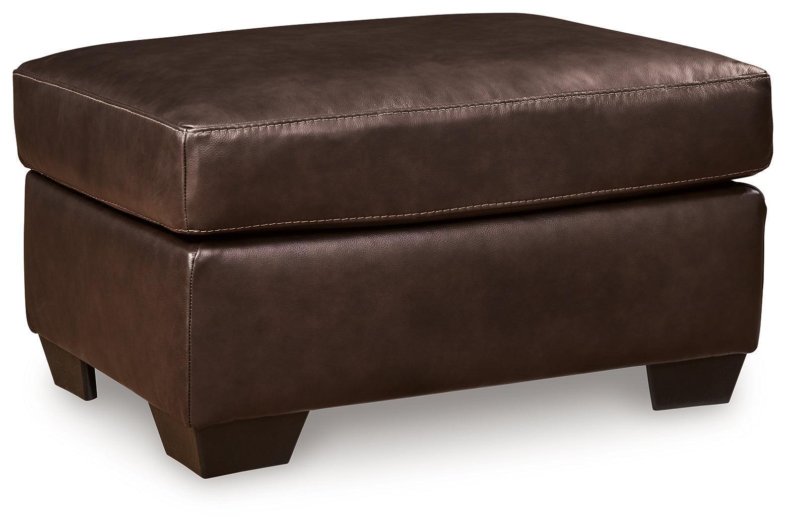 Santorine Dark Brown Leather Ottoman