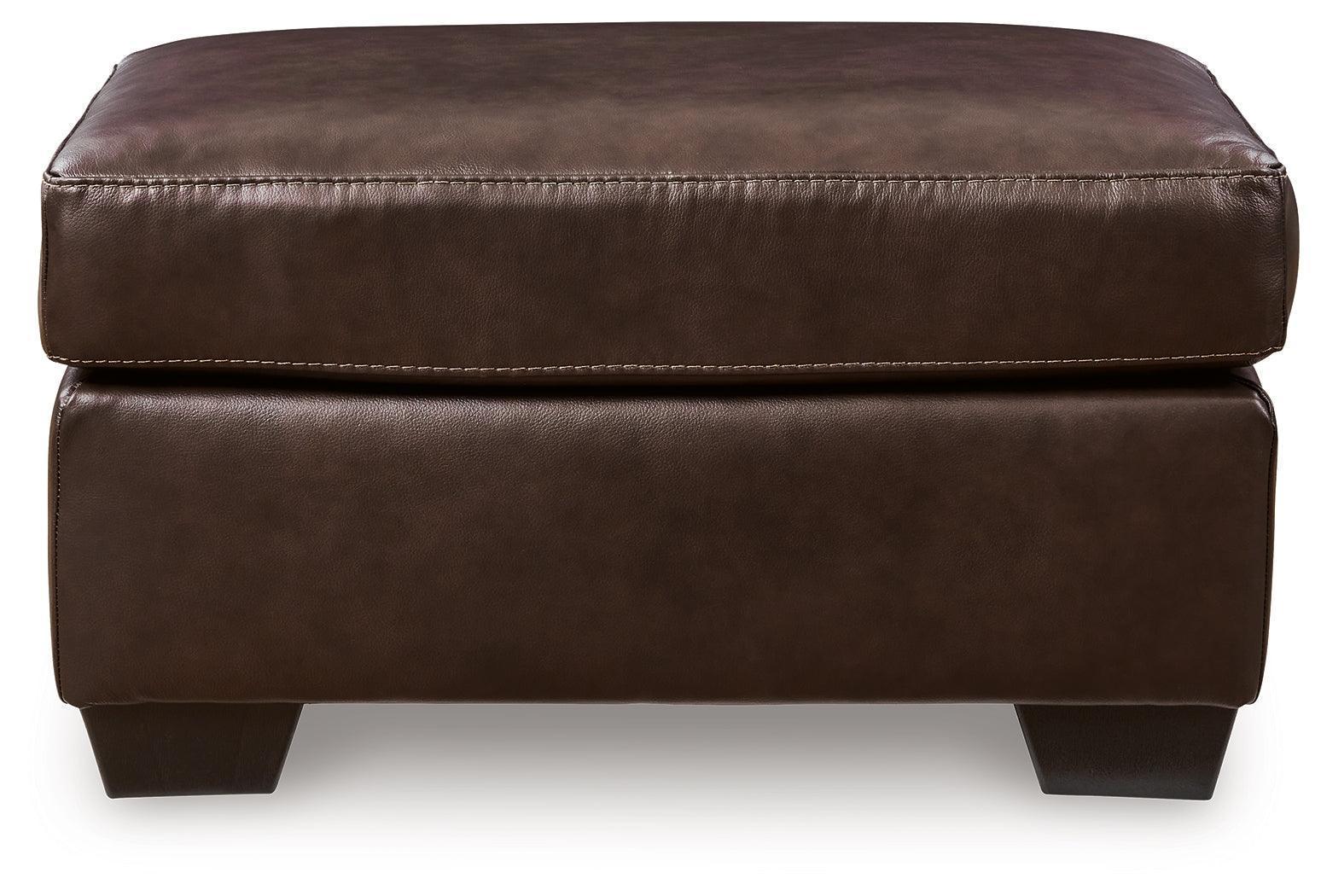 Santorine Dark Brown Leather Ottoman