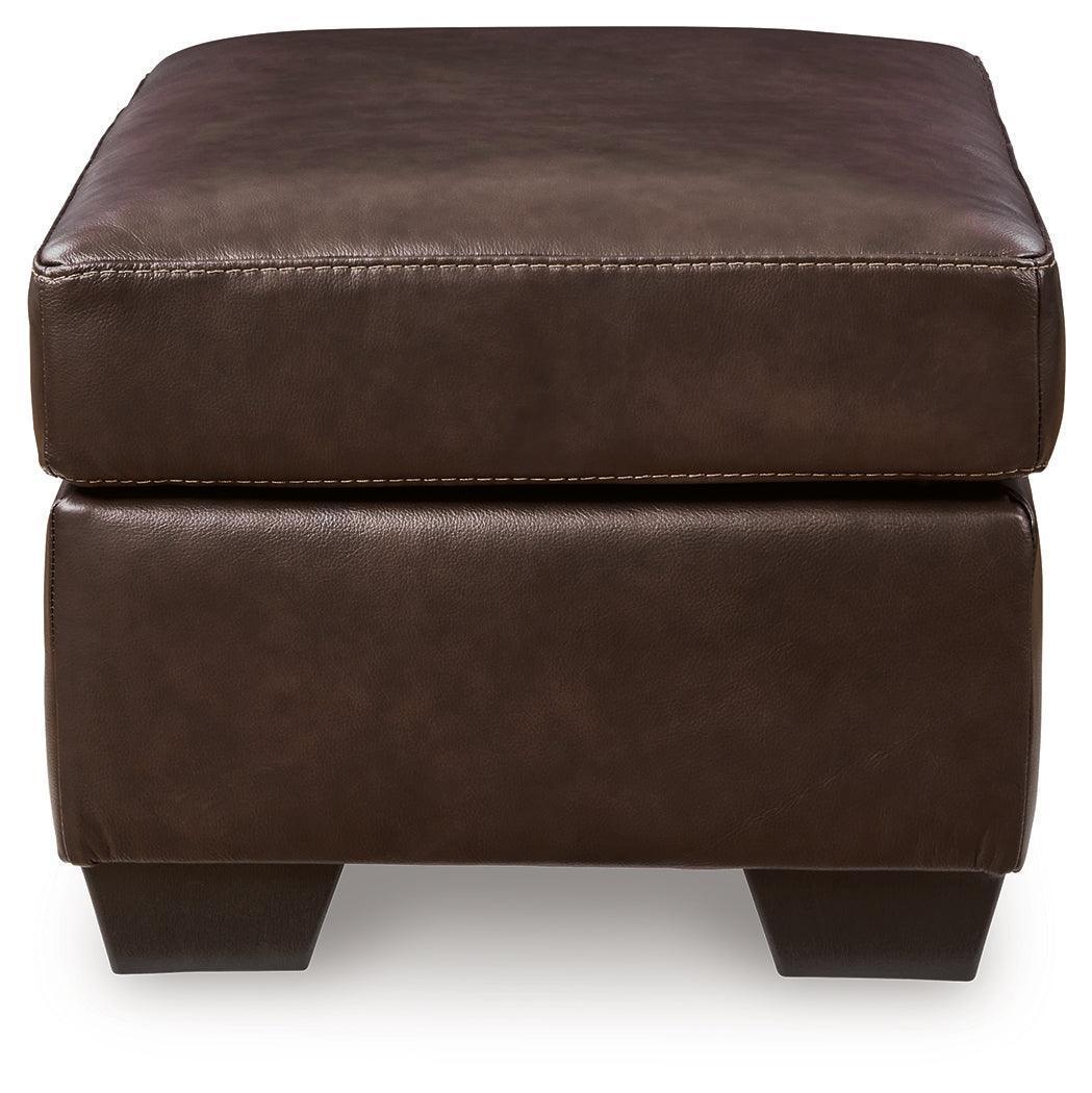Santorine Dark Brown Leather Ottoman