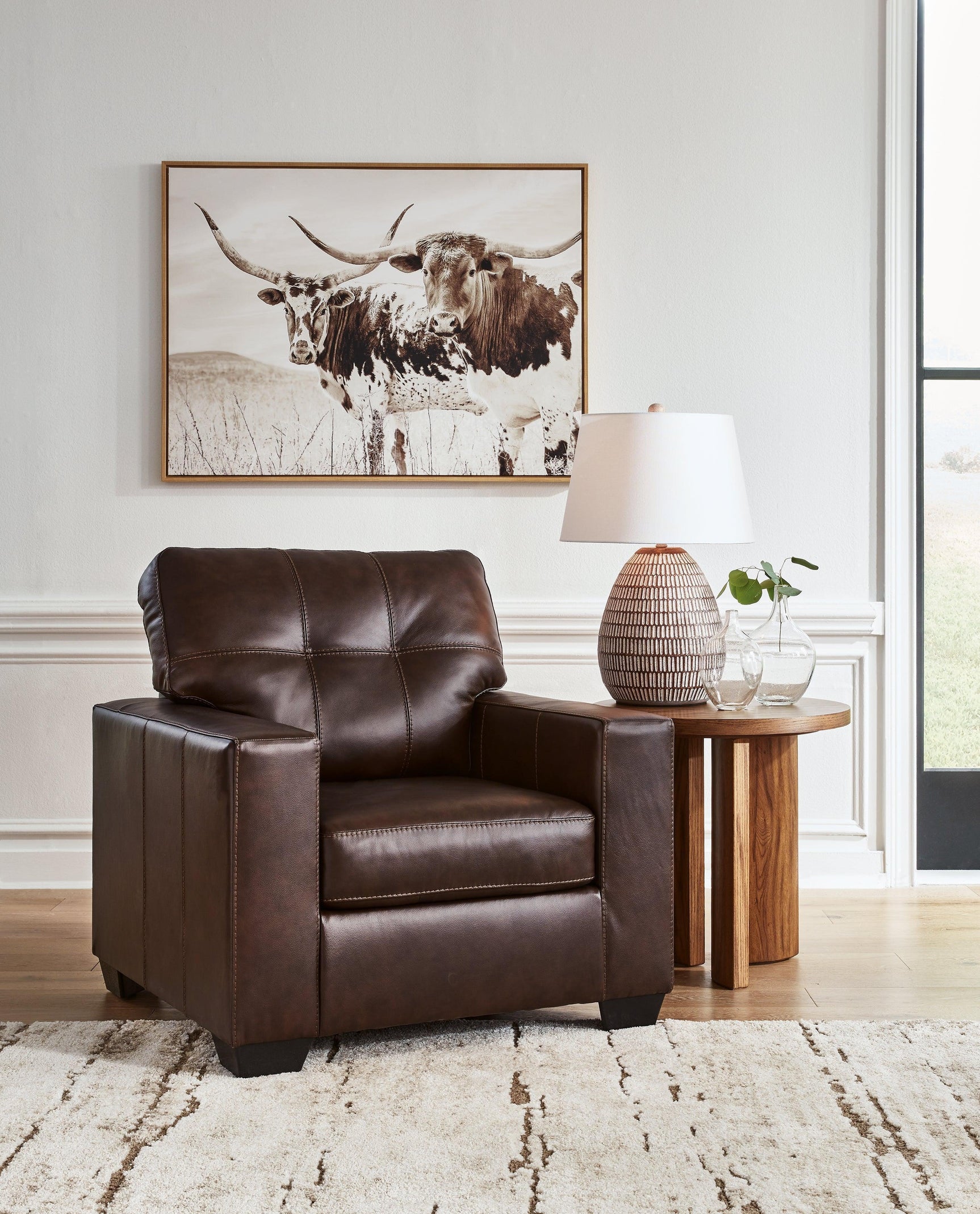 Santorine Dark Brown Leather Chair