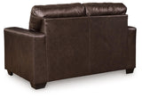 Santorine Dark Brown Leather Loveseat