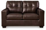 Santorine Dark Brown Leather Loveseat