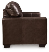 Santorine Dark Brown Leather Loveseat