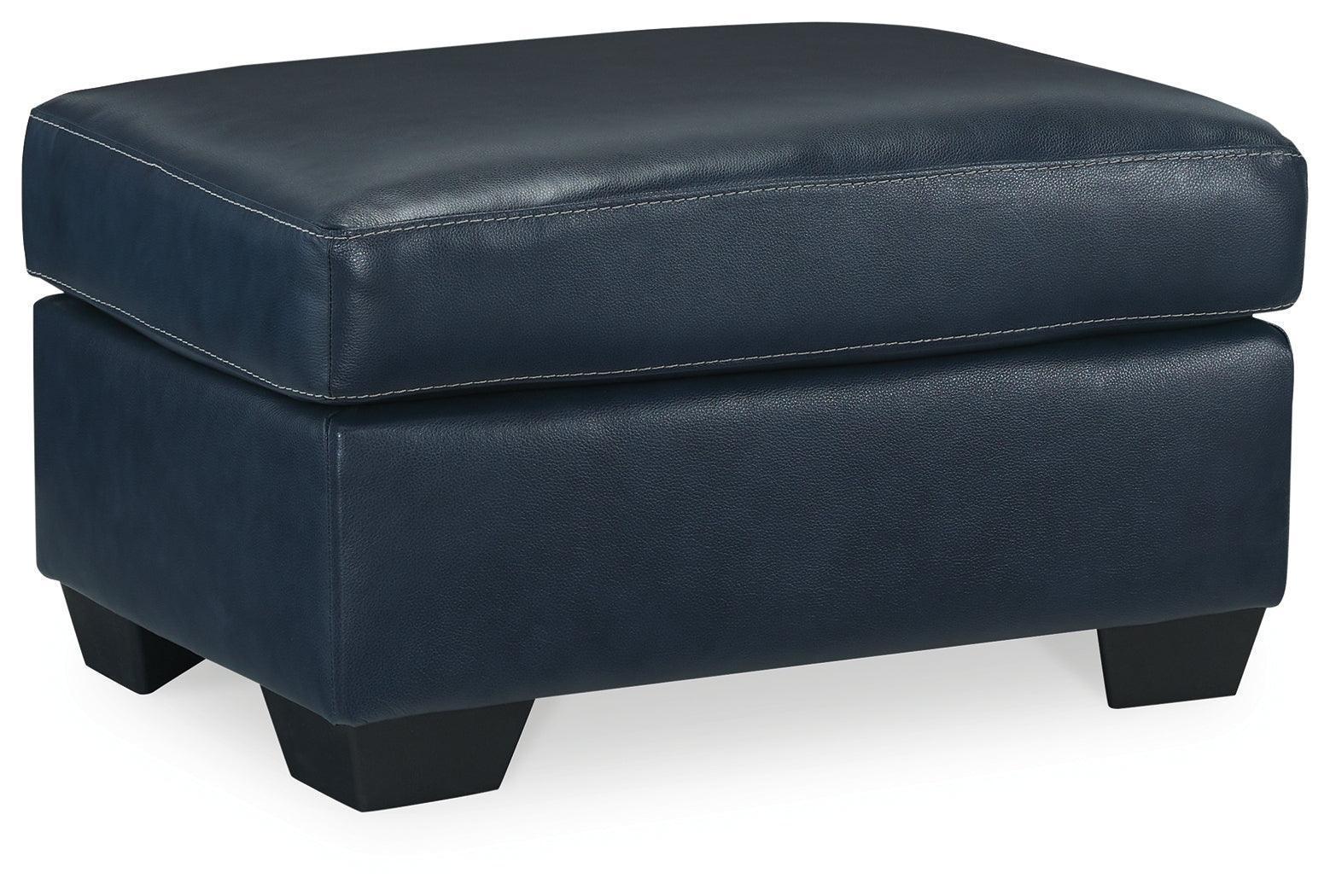 Santorine Ocean Leather Ottoman