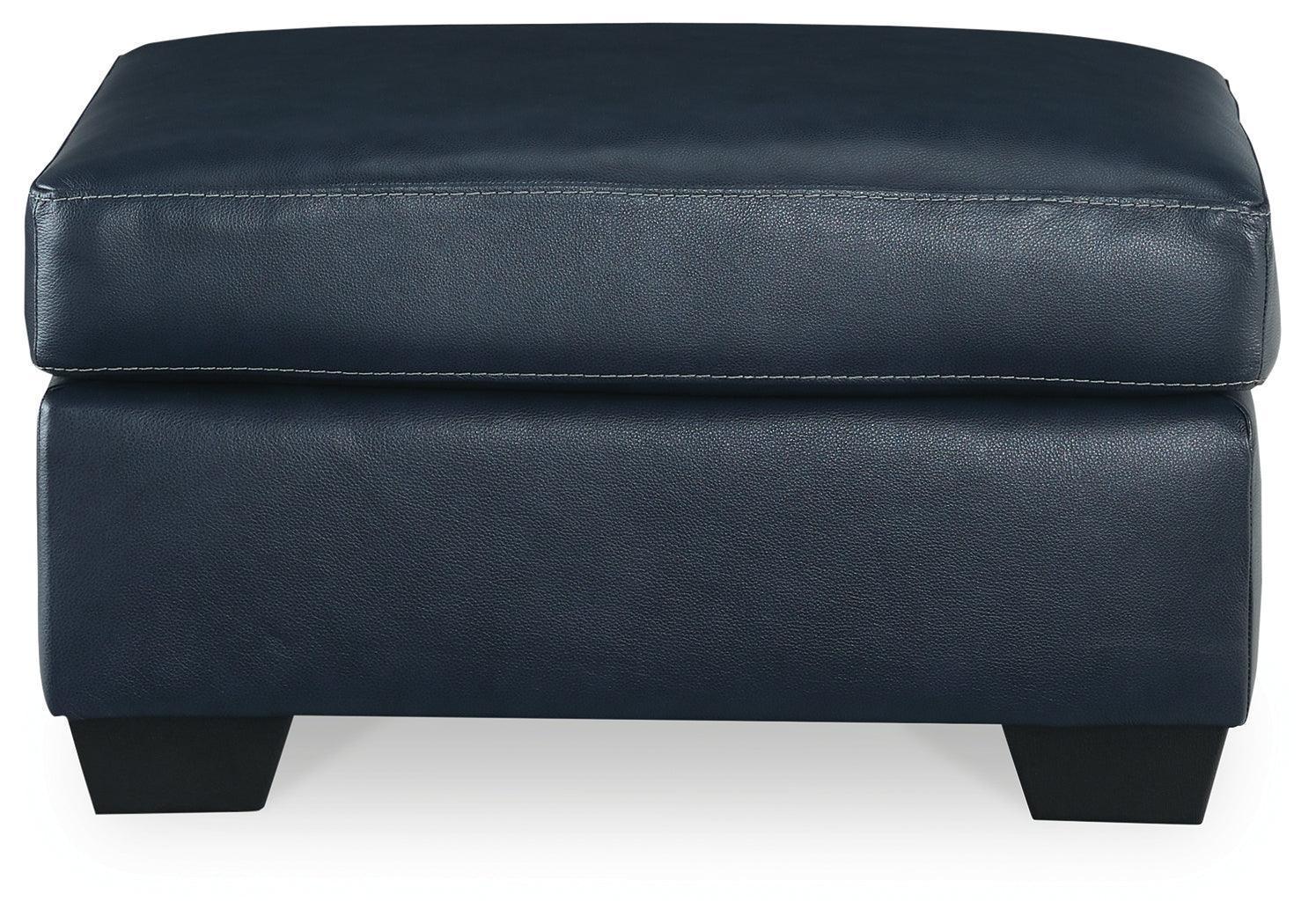 Santorine Ocean Leather Ottoman