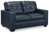 Santorine Ocean Leather Loveseat
