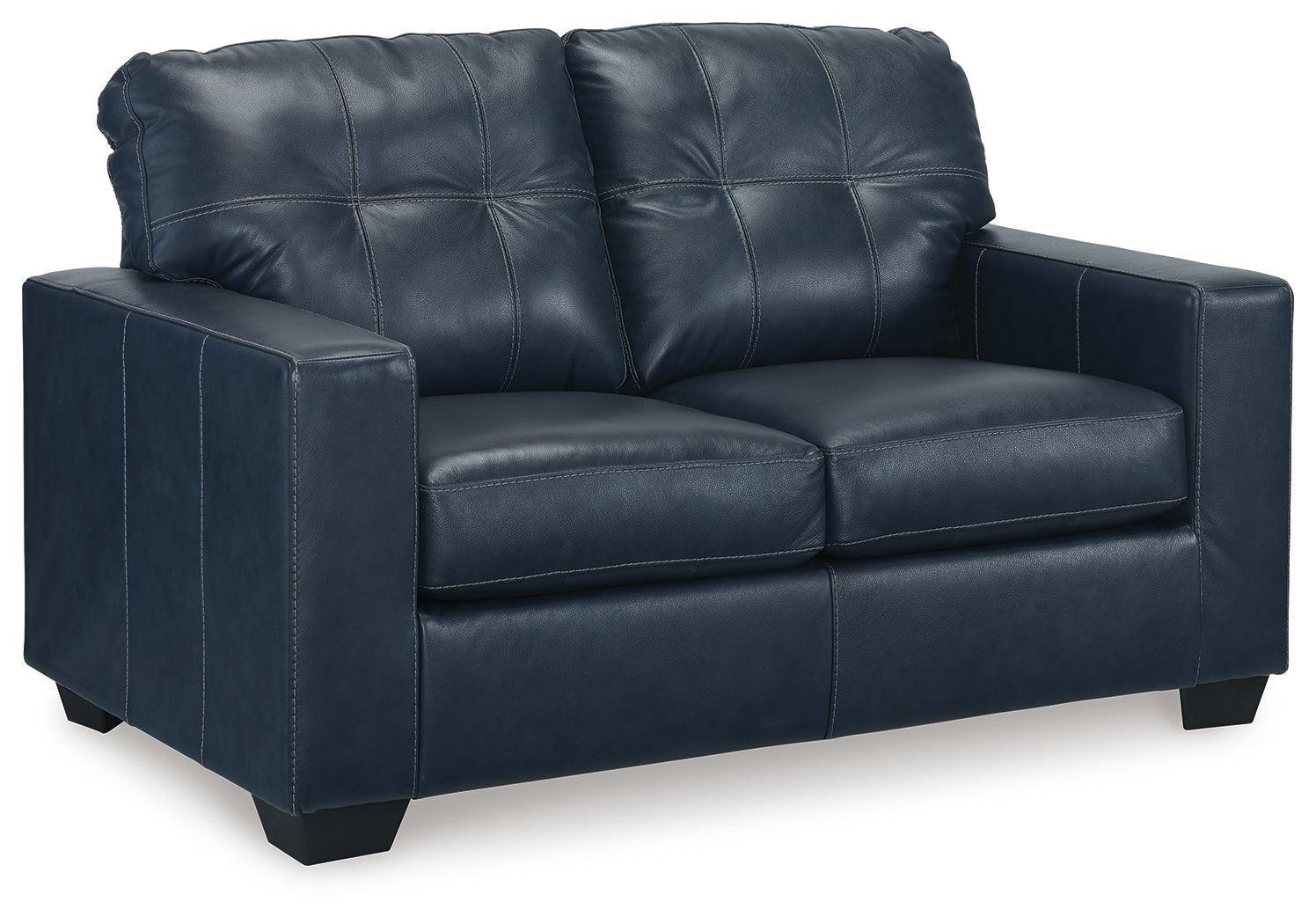 Santorine Ocean Leather Loveseat